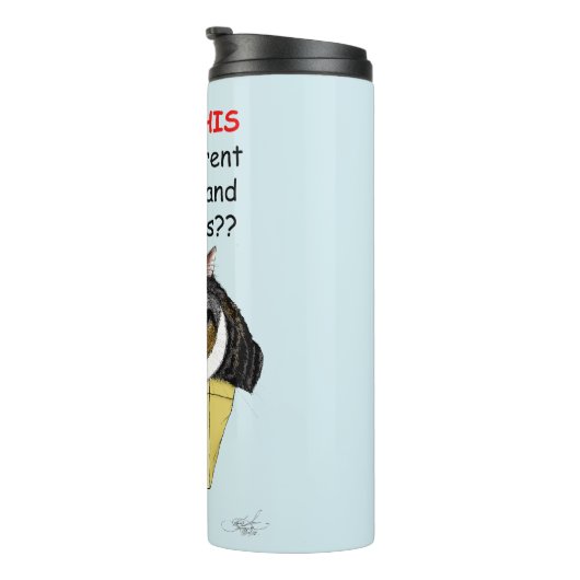 Grappige Chubby Tabby Cat Box Thermosbeker (Geroteerd rechts)