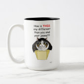 Grappige Chubby Tabby Cat Box Tweekleurige Koffiemok (Links)