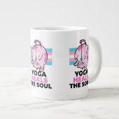 Grappige chunky yogakat met een vis koffie mok (Voorkant rechts)