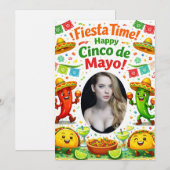 Grappige Cinco de Mayo 2026 Fiesta Tijd Taco Feest Kaart (Voorkant / Achterkant)