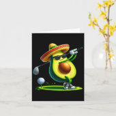 Grappige Cinco De Mayo Avocado Laat Golf Vaardighe Kaart (Gele Bloem)