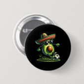 Grappige Cinco de Mayo avocado toont voetbalvaardi Ronde Button 5,7 Cm (Voorkant /achterkant)