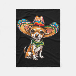 Grappige Cinco De Mayo Chihuahua Grafiek Fleece Deken
