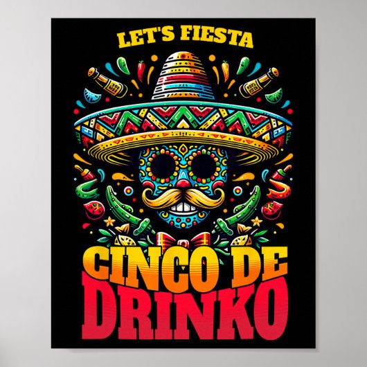Grappige Cinco de Mayo Cool Cinco de Drinko Poster (Voorkant)