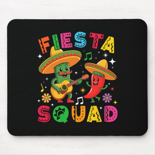 Grappige Cinco De Mayo Fiesta Squad Mexicaanse Mat Muismat (Voorkant)