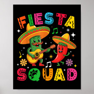 Grappige Cinco de Mayo Fiesta Squad Mexicaanse Mat Poster