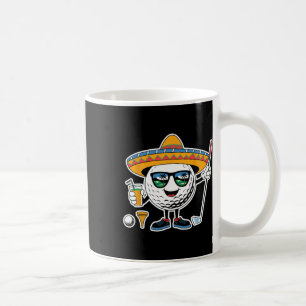 Grappige Cinco De Mayo-golfbal met sombrero-margar Koffiemok