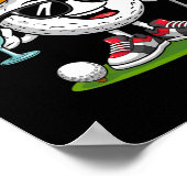 Grappige Cinco De Mayo-golfbal met sombrero-margar Poster (Hoek)