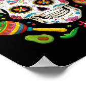 Grappige Cinco de Mayo Grappige schedel met Sombre Poster (Hoek)