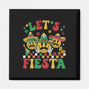Grappige Cinco De Mayo Groovy Laten we Fiesta Smil Magneet
