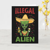 Grappige Cinco De Mayo Illegale Alien Drinkt Kaart (Gele Bloem)