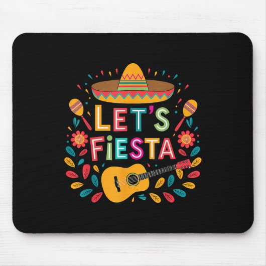 Grappige Cinco de Mayo Lets Fiesta Sombrero Pet Ma Muismat (Voorkant)