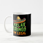 Grappige Cinco de Mayo Mexicaanse immigrant Relax Koffiemok (Links)