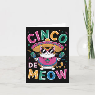 Grappige Cinco de Mayo Mexicaanse kat met Sombrero Kaart