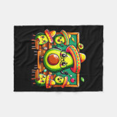 Grappige cinco de mayo schattige avocado leraar &F Fleece Deken (Voorkant (Horizontaal))
