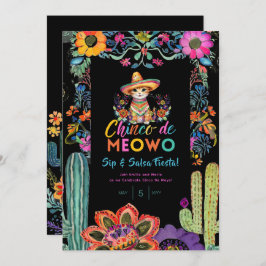 Grappige Cinco De Mayo Sip en Salsa Cat FIESTA Kaart