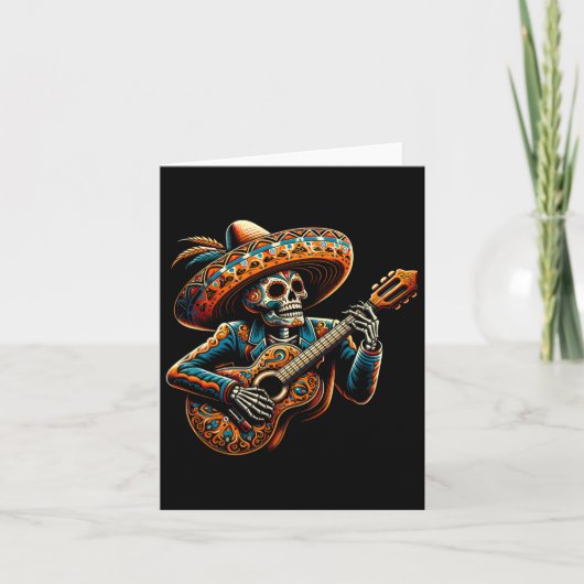Grappige Cinco de Mayo skelet schedel Fiesta Sombr Kaart (Voorkant)