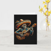 Grappige Cinco de Mayo skelet schedel Fiesta Sombr Kaart (Gele Bloem)
