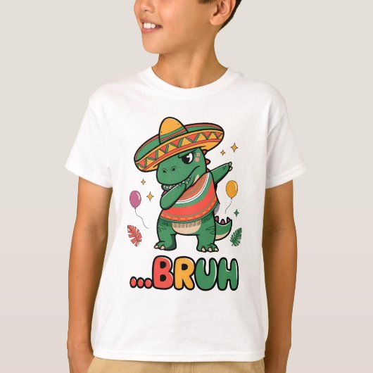 Grappige Cinco de Mayo T-Reext Dabbing Fiesta T-shirt (Voorkant)