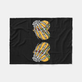 Grappige cinco de mayo taco schedel handen Grappig Fleece Deken (Voorkant (Horizontaal))