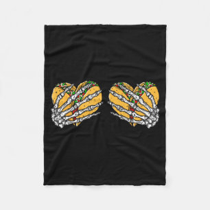 Grappige cinco de mayo taco schedel handen Grappig Fleece Deken