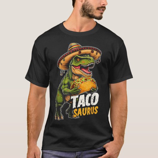 Grappige Cinco de Mayo Tacosaurus Taco dinosaurus T-shirt (Voorkant)
