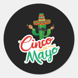 Grappige Cinco de Mayo voor Mexicaanse partij 1 Ronde Sticker