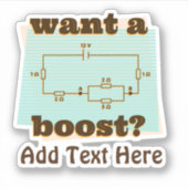 Grappige Circuit Engineer Wanna Boost Voeg TEKST t Sticker (Voorkant)