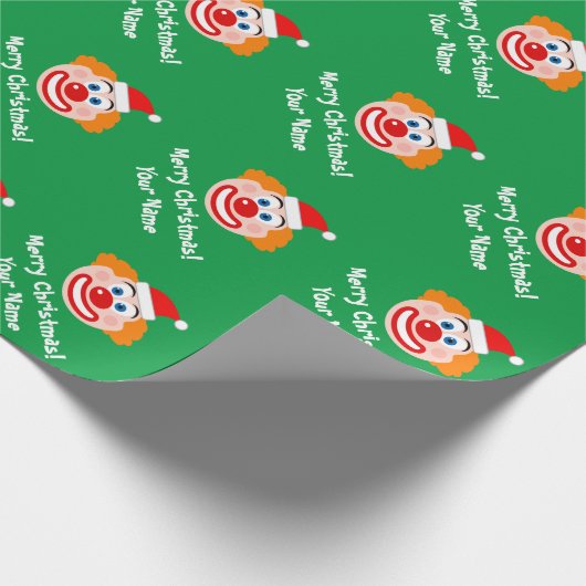 Grappige circus clown met kerstmuts cadeaupapier (Hoek)
