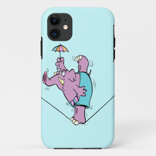 grappige circusolifant over tightrope Case-Mate iPhone case (Achterkant)
