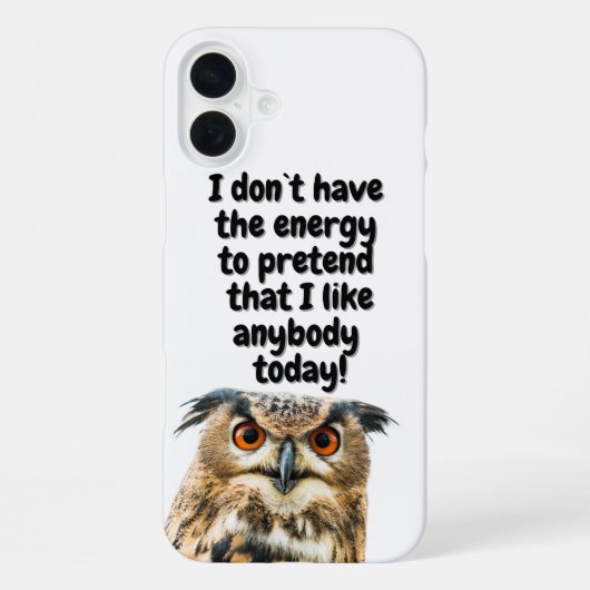 Grappige citaat van sarcastische uil iPhone hoesje (Achterkant)