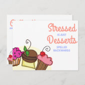 Grappige Citaat Witte Geïllustreerde Desserts Briefkaart (Voorkant / Achterkant)