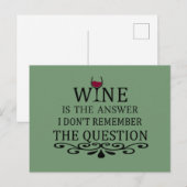 Grappige citaten beroemde wijndrinker slogan feestdagenkaart (Voorkant / Achterkant)
