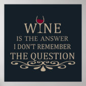 Grappige citaten beroemde wijndrinker slogan poster (Voorkant)