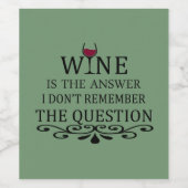 Grappige citaten beroemde wijndrinker slogan wijn etiket (Enkel label)