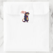 Grappige citaten gezegd door een kattenbende baas vierkante sticker (Tas)