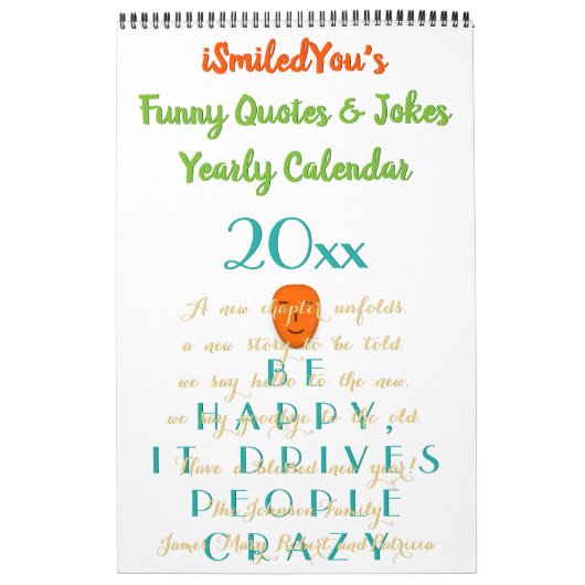 Grappige citaten & grappen Humor 2025 Aangepaste J Kalender (Hoes)