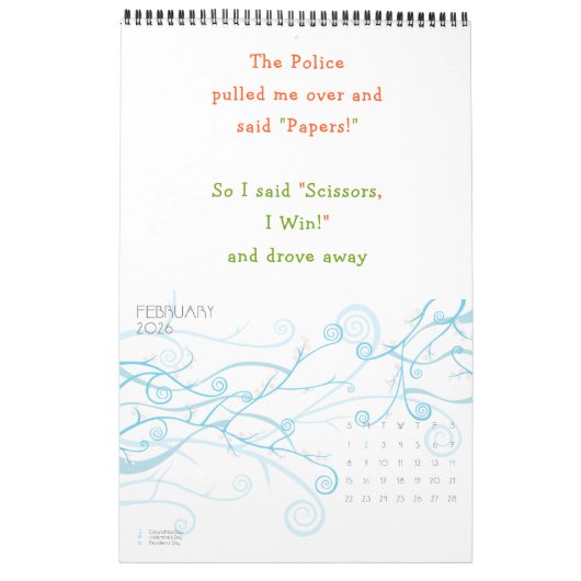 Grappige citaten & grappen Humor 2025 Aangepaste J Kalender (Feb 2026)