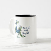 Grappige citaten Grappige eigenzinnige grillige vo Tweekleurige Koffiemok (Voorkant links)