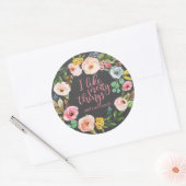 Grappige citaten Ik hou van  dingen en Cuss Words, Ronde Sticker (Envelop)