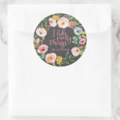 Grappige citaten Ik hou van  dingen en Cuss Words, Ronde Sticker (Tas)