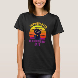 grappige citaten Introvert, maar bereid om katten  T-shirt
