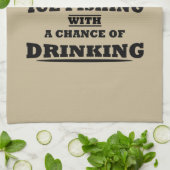 grappige citaten over ijsvisserij en drink liefheb theedoek (Gevouwen)