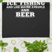 grappige citaten over ijsvisserij en drink liefheb theedoek (Gevouwen)