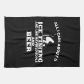 grappige citaten over ijsvisserij en drink liefheb theedoek (Horizontaal)