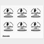 grappige citaten over ijsvisserij en drink liefheb vierkante sticker (Vel)