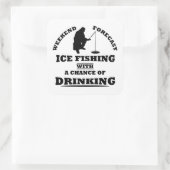 grappige citaten over ijsvisserij en drink liefheb vierkante sticker (Tas)