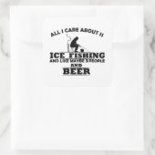 grappige citaten over ijsvisserij en drink liefheb vierkante sticker (Tas)