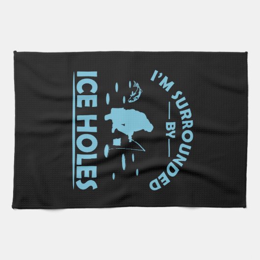 grappige citaten over ijsvisserij theedoek (Horizontaal)