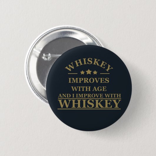 grappige citaten over whiskey minnaar ronde button 5,7 cm (Voorkant /achterkant)